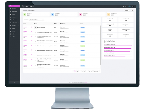 Panther ERP screenshot